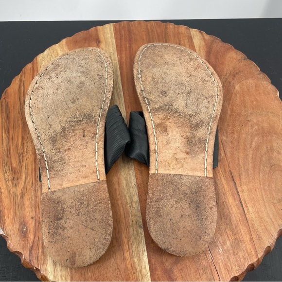 Bernardo | Thong Sandals black leather flip flops Sz 8 - Picture 5 of 6